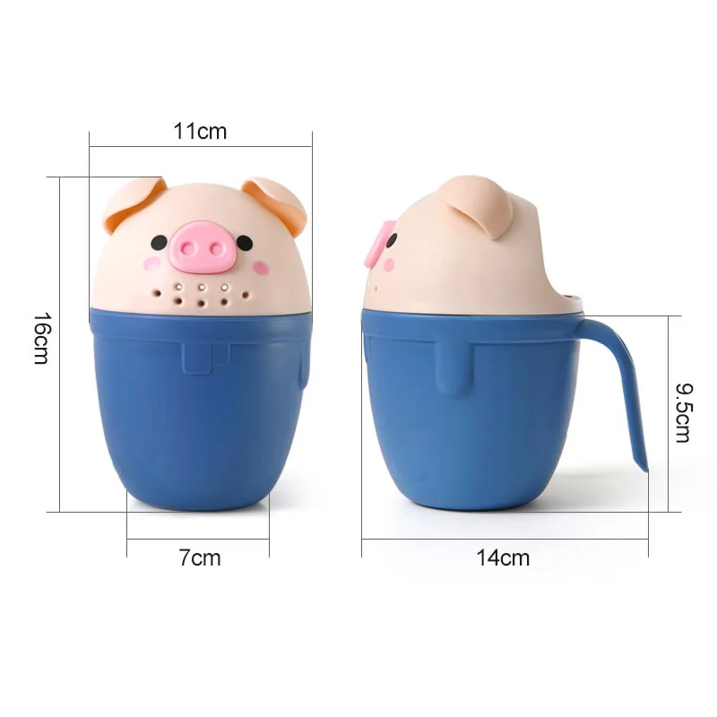 

Kids Bath Tool Baby Toys For Children Cartoon Pig Baby Bath Caps Toddle Shampoo Cup Baby Shower Spoons Washing Hair Cup