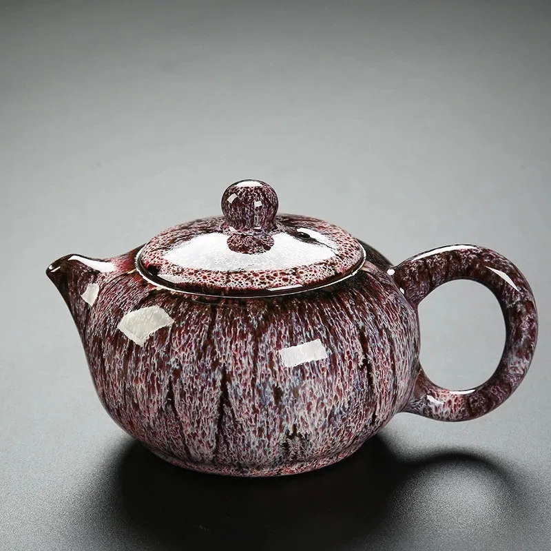 

200Ml Jianzhan Teapot Ceramic Household Kiln Changing Tianmu Glaze Kungfu Tea Set Single Pot Japanese Style Large Teapot