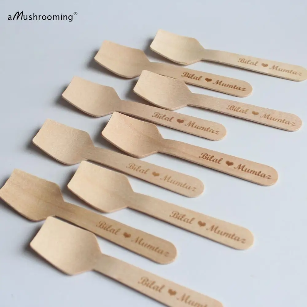 Свадебные ложки лазерная гравировка имени невесты жениха индивидуального