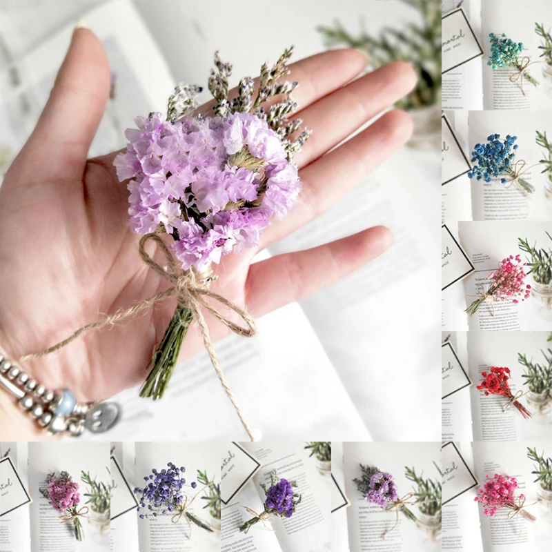 

Dried Flowers Mini Real Natural Dried Flower Bouquet Rose Gypsophila Plants Pampas Grass Diy Crafts Photo Props Flower Bouquet H