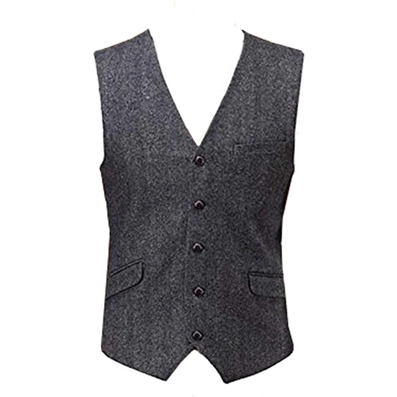 Для мужчин Slim Fit костюм комплект из 3 предметов классический Винтаж твида с узором
