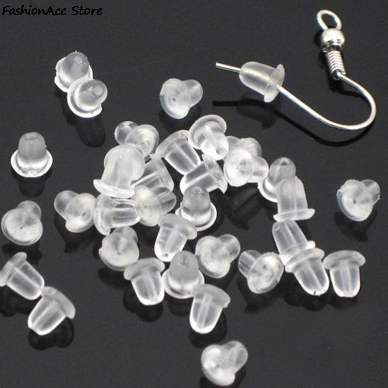 50/100PCS/Bag Silicone Rubber Earring Clasp Styles Ear Nut E