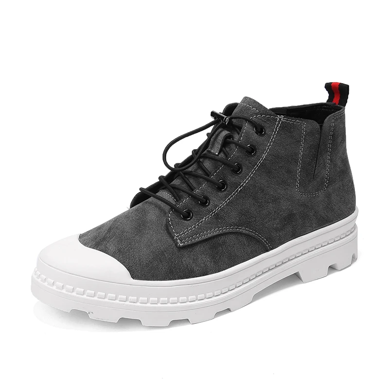 Высокое качество повседневные мужские туфли из кожи ботильоны на нескользящей