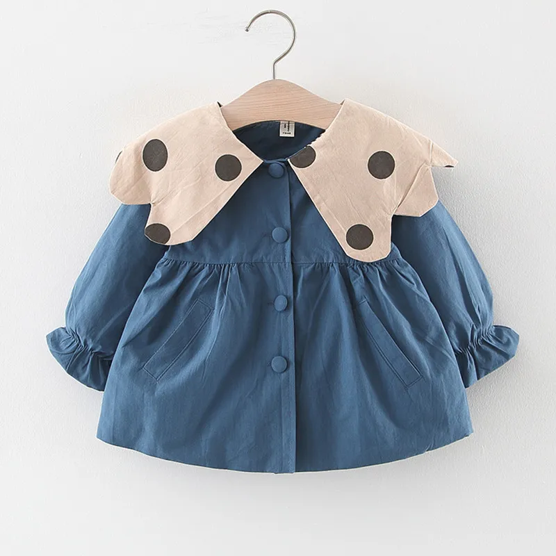 Baby Girls Gabardina Female Child Coat Autumn Winter Little Cotton Bow Windbreaker Infant Outfits Outerwear for 1 Years | Мать и ребенок