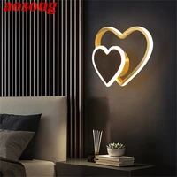 aosong nordic wall sconces lamps brass contemporary creative love shape led light indoor for home