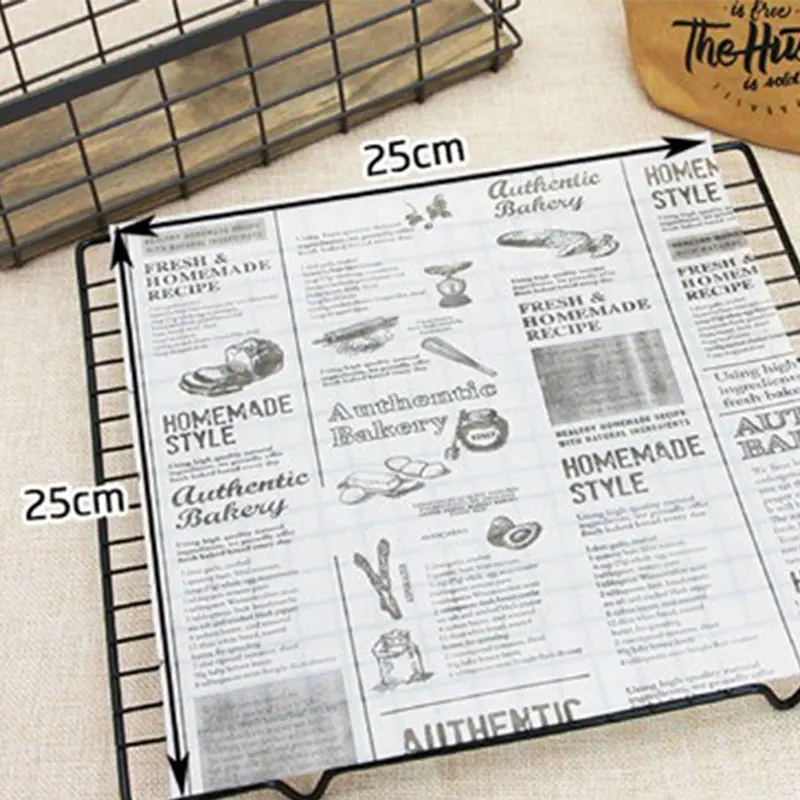 50 шт./лот пищевые обертки оберточная бумага вощеная пищевая смазочная для хлеба