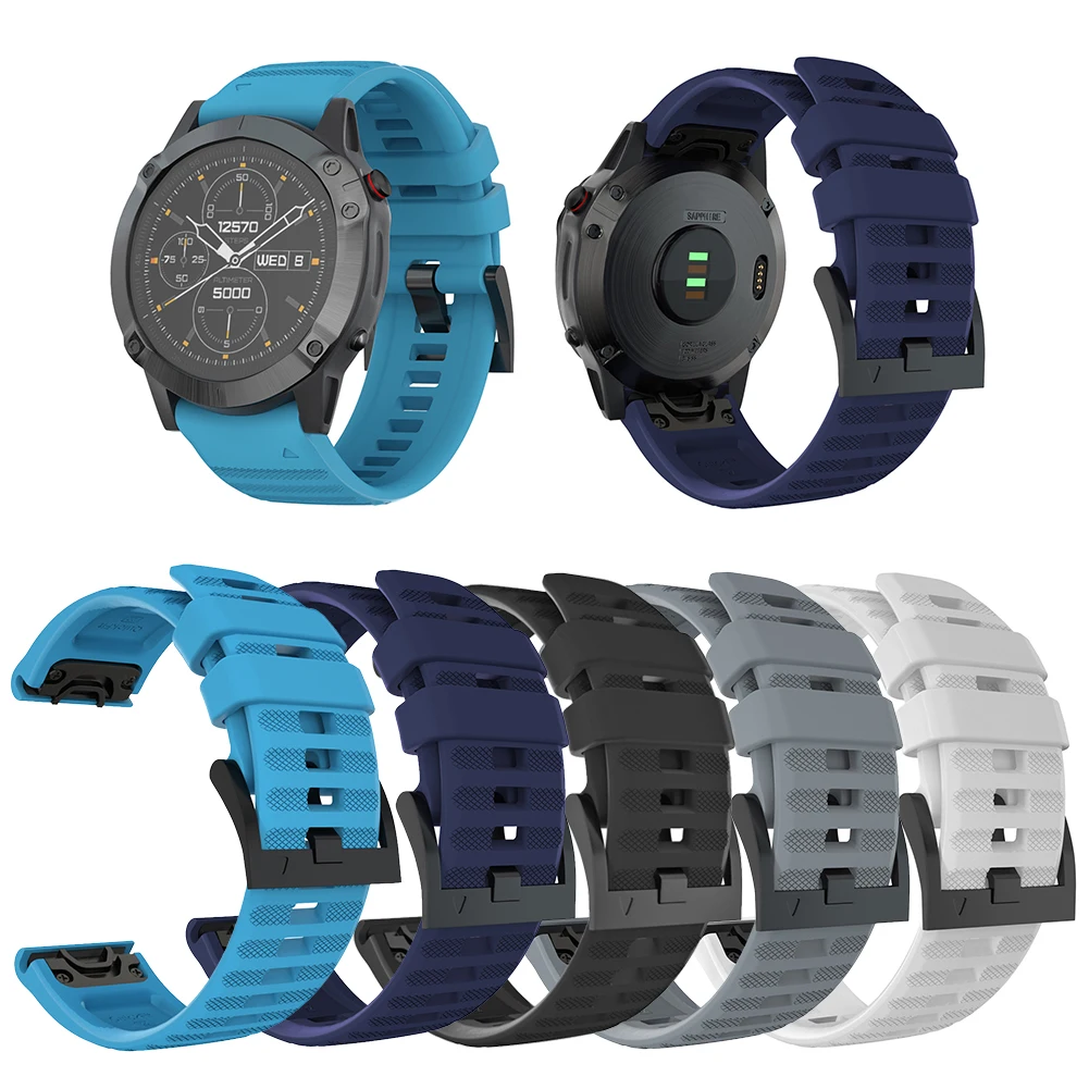 

Delicate Silicone Sports Watchband Business Adjustable Bracelet Strap Smart Electronics Accessories for Garmin Fenix 6X