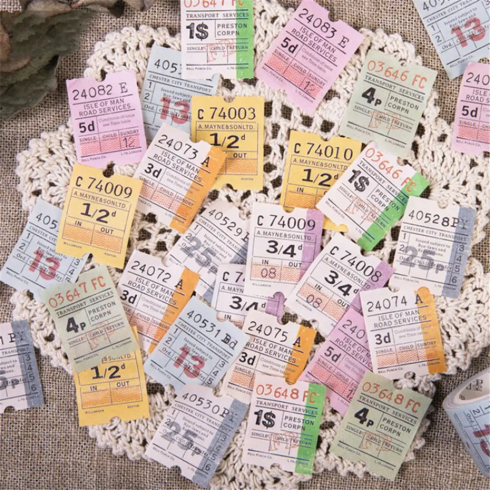 1 рулон васи лента винтажная британская серия билетов Kawaii Канцелярские