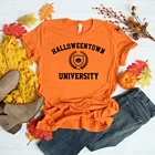 Забавная Осенняя Футболка с принтом тыквы и специй в стиле Хэллоуина, Винтажная Футболка большого размера, топы в стиле Харадзюку