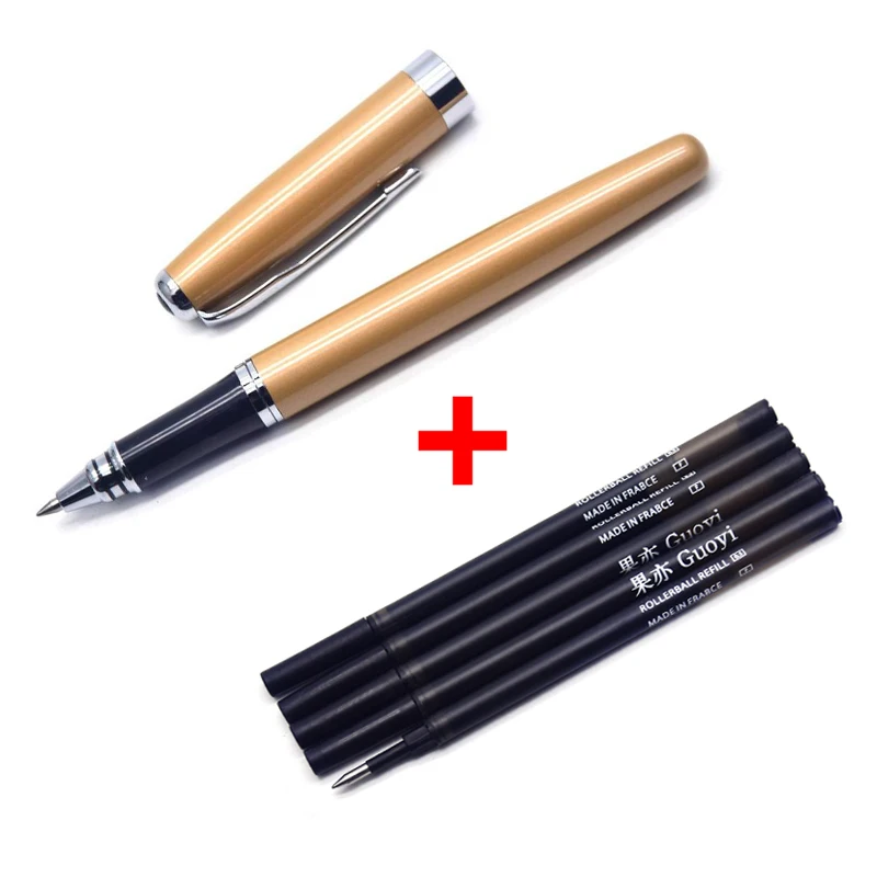 Gold-5 Black refill CCCAGYA A201 китайский стиль многоцветный металлический корпус гелевая ручка. Канцелярские принадлежности для офиса и школы, 0,5 мм наконечник для письма металлические подарки ручка - Цвет: Gold-5 Black refill