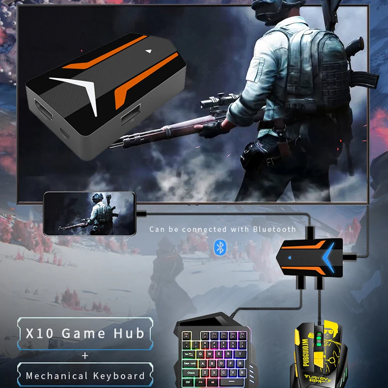 Конвертер для контроллера PUBG с клавиатурой и мышью адаптер HDMI 4K Bluetooth стандартное