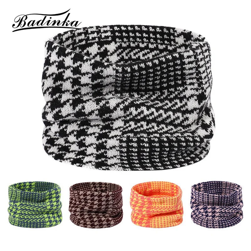 

Новый осенне-зимний теплый вязаный шарф с кольцом для женщин и мужчин, Толстый эластичный вязаный шарф-хомут с воротником-хомутом, шарфы, ше...