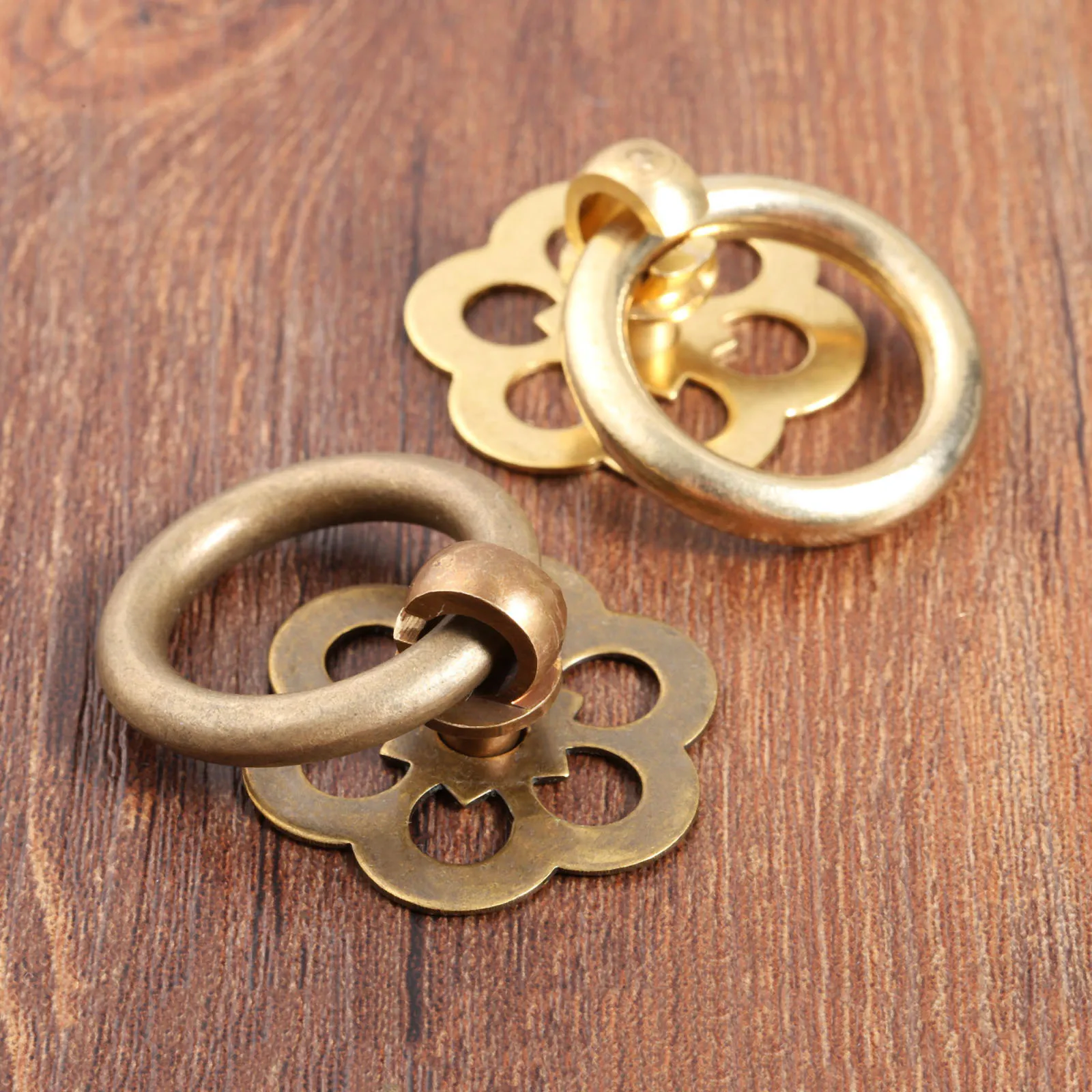 DRELD Винтаж латунные ювелирные изделия коробка ручки в форме колец мебельная