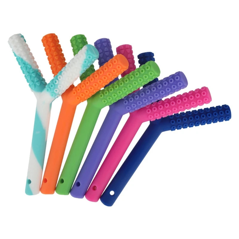 

6 Pcs Newborn Hollow Teething Tubes Y Style Baby Silicone Teether Biting Chewing Nursing Stick Soother Molar Toy Gift