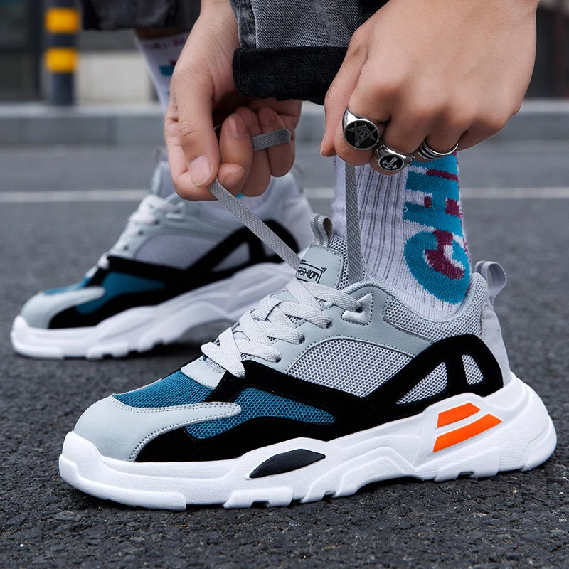 Летняя повседневная спортивная обувь мужская сетчатые дышащие кроссовки для