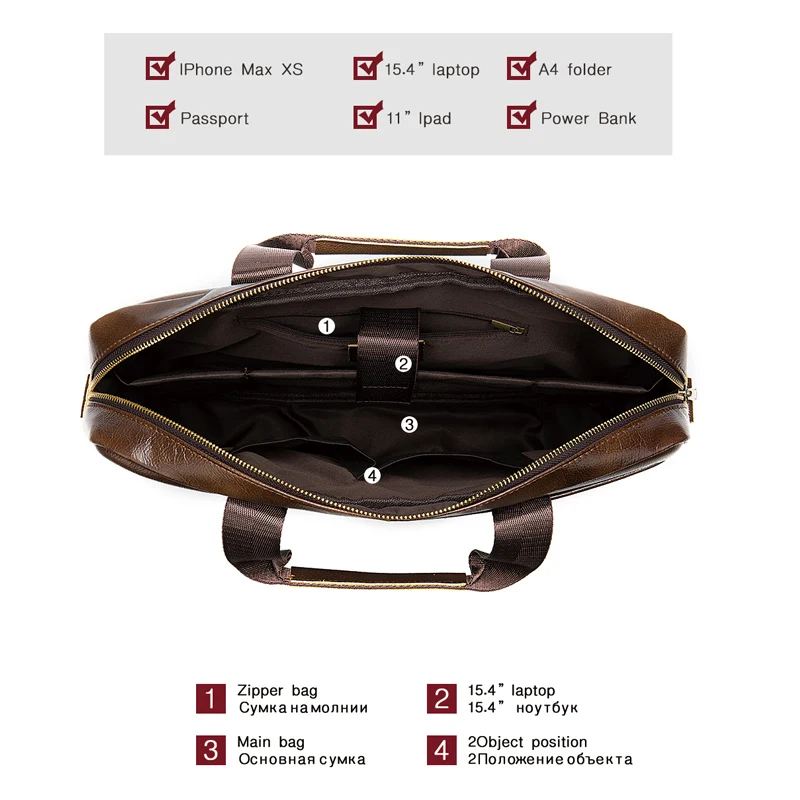 Мужской портфель из натуральной кожи сумка для ноутбука 15 6 дюйма Компьютерная