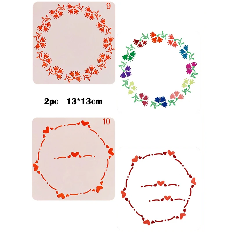 

2pc Flower Vine Painting Template Diy Embossing Craft Stencil Accessories Sjablonen For Scrapbooking Reusable