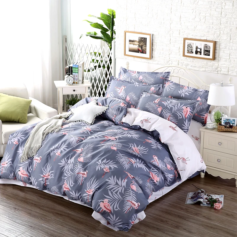 Постельное белье с изображением растений кактуса Белое черное сердце плоское