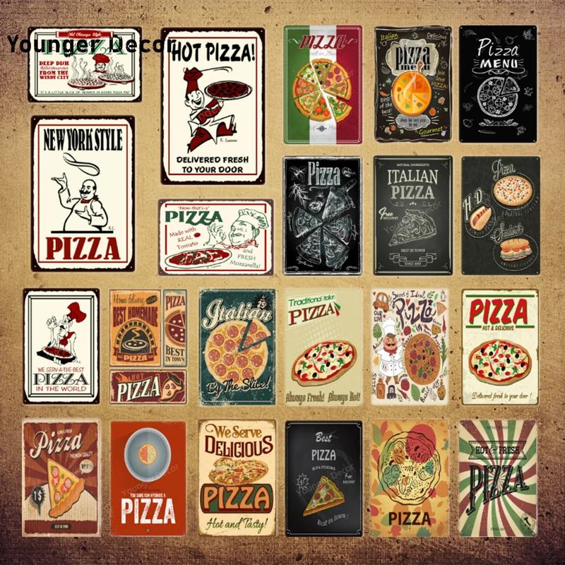 Фотообои с изображением меню пиццы винтажный декор для итальянской в Нью-Йорк