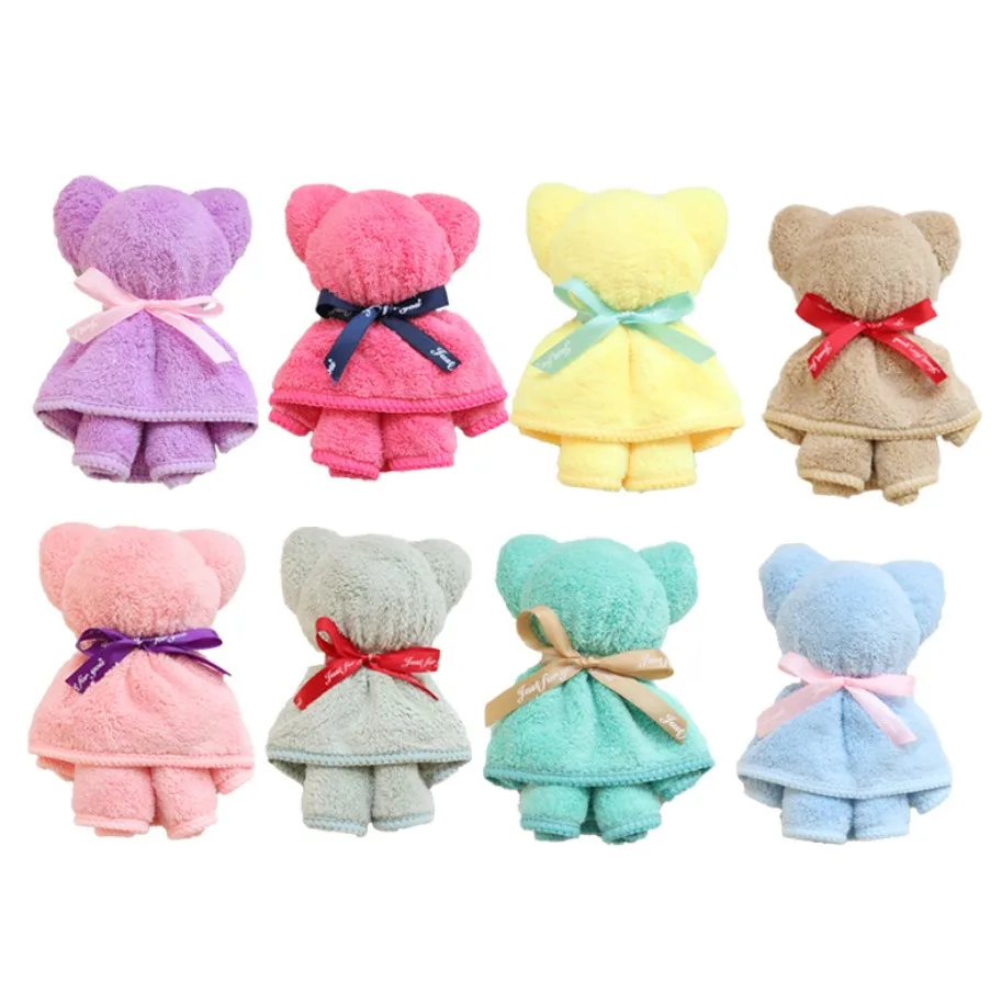 

30x30cm Creative Baby Bear towel bag pure cotton hand towel wash towel Party Gift Express