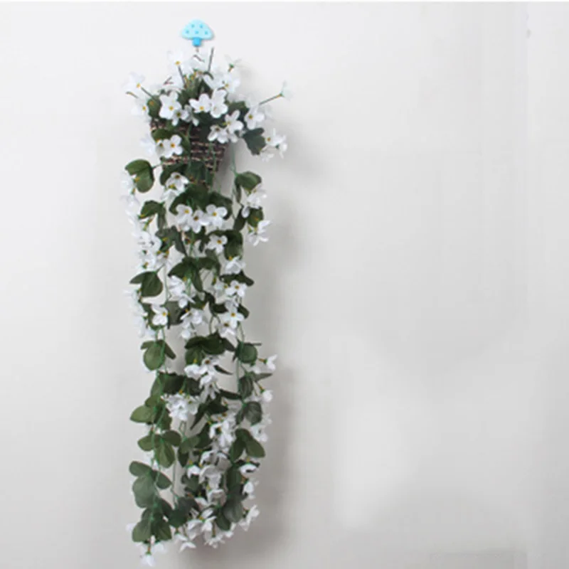 Four-petal bouquet Новое Фиолетовое искусственное цветочное украшение имитация настенная корзинка Цветок Орхидея, цветы из шелка длинная лоза - Цвет: Four-petal bouquet