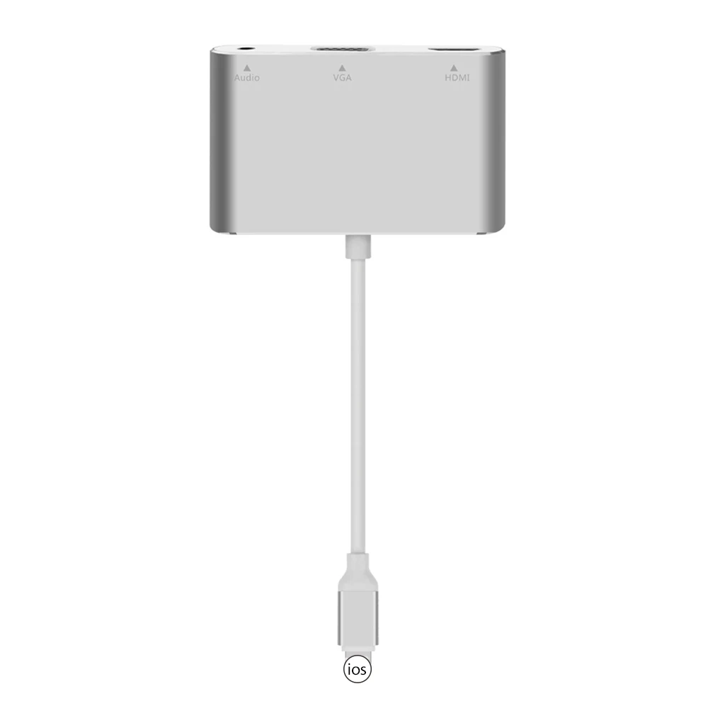 4 в 1 Plug and Play цифровой av-адаптер Lightning освещение к HDMI, VGA, AV Adapterfor iPhone X/8/8 Plus/7/7 Plus/6 Plus/6s/6s Plus/5/5S iPad