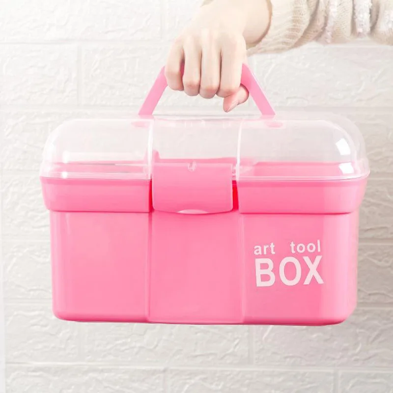 

Ящик для инструментов для маникюра, многофункциональная Двухуровневая портативная коробка для хранения большой емкости для маникюра, можн...