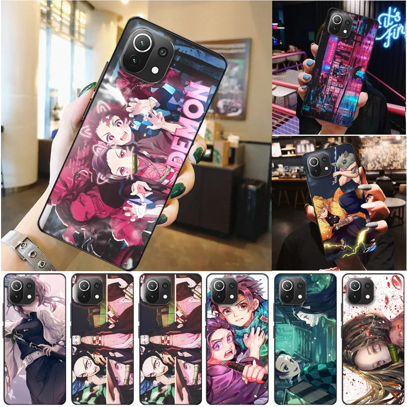 

Demon Slayer Kamado Tanjirou Kimetsu No Yaiba Agatsuma Zenitsu Kamado Nezuko Phone Case For Xiaomi 11 Lite Pro Funda Carcasa