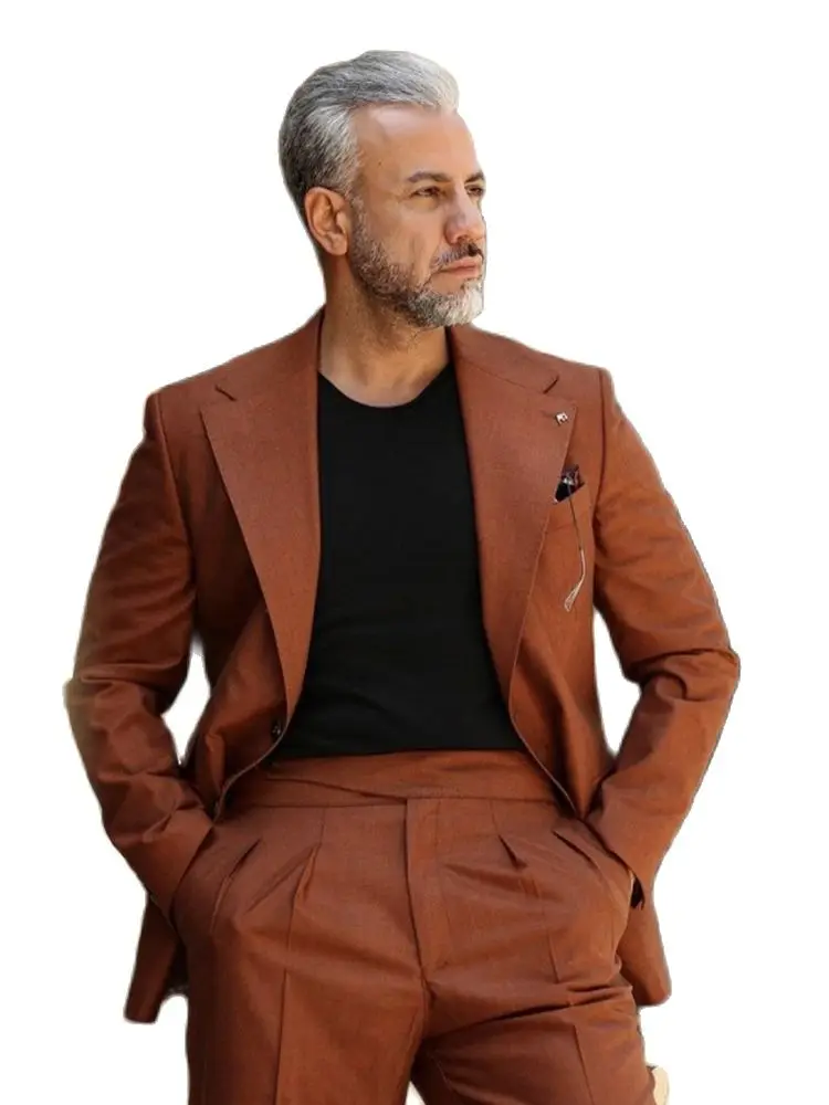 

Пиджак и брюки мужские классические, облегающий жакет и брюки в уличном стиле, костюм для жениха на свадьбу, выпускной вечеринку, блейзер с ш...