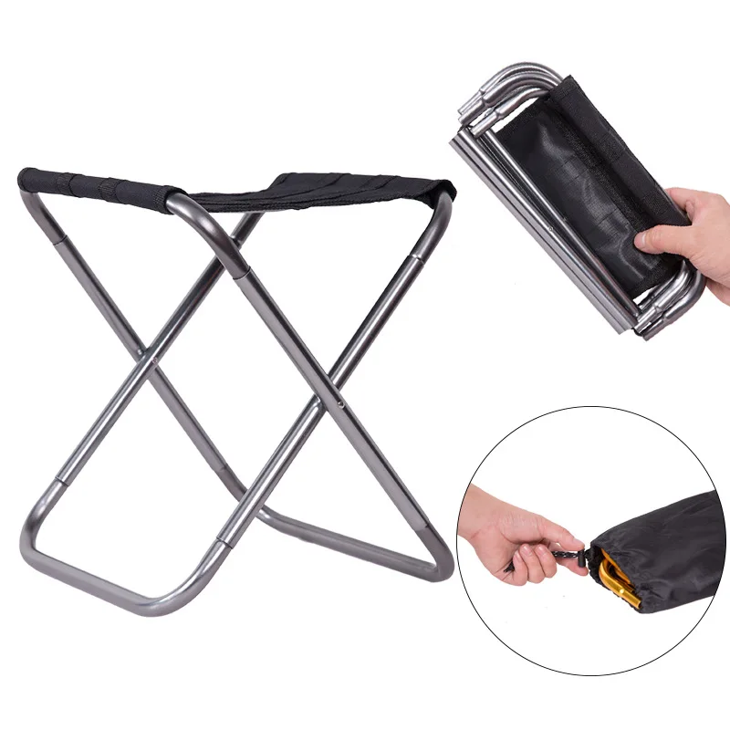 

Outdoor Folding Chair 7075 Aluminum Alloy Fishing Chair Barbecue Stool Folding Stool Portable Train Stool Camping Pony