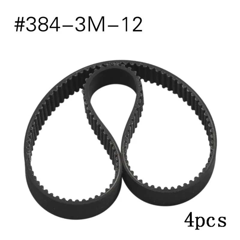 

4pcs New Replacement 384mm Length Drive Belt HTD 384-3M-12 Escooter Electric Scooter 128 Teeth 12mm Width Electric Scooter Belt