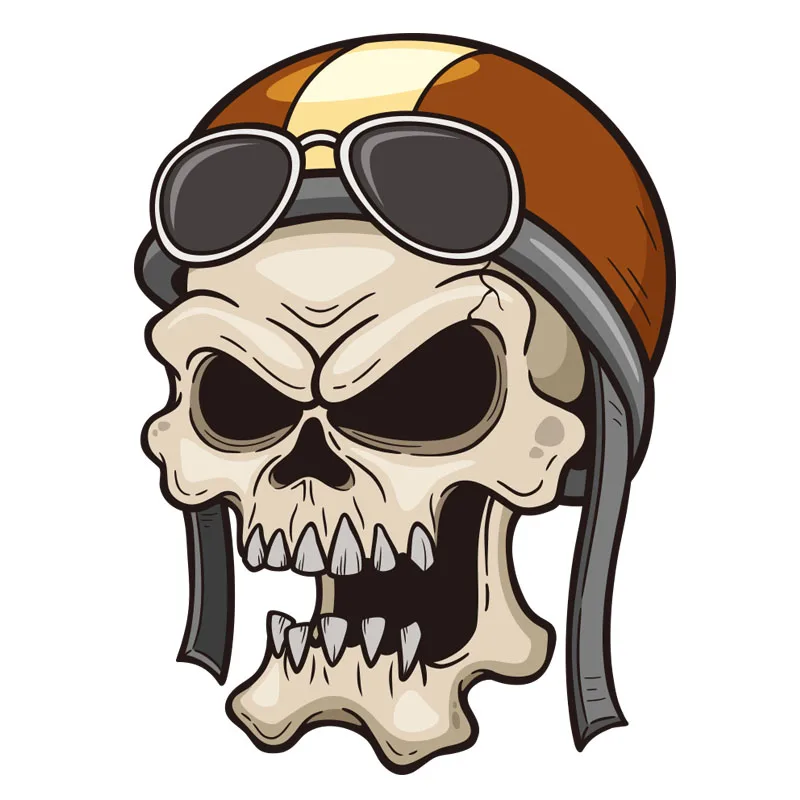 

Interesting Aviator Skull Car Sticker Motorcycle Decals Windshield Vinyl Cover Scratches Waterproof Protector Decal PVC 15*11cm