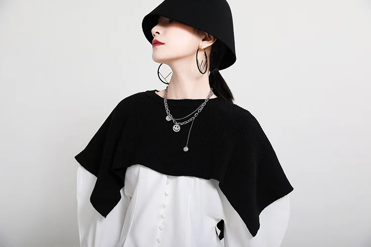 

MSXU 2020 Autumn And Winter Rabbit Fur Women's Sweater Pullover Ultra Short Shawl Women Fashion Outer Vest