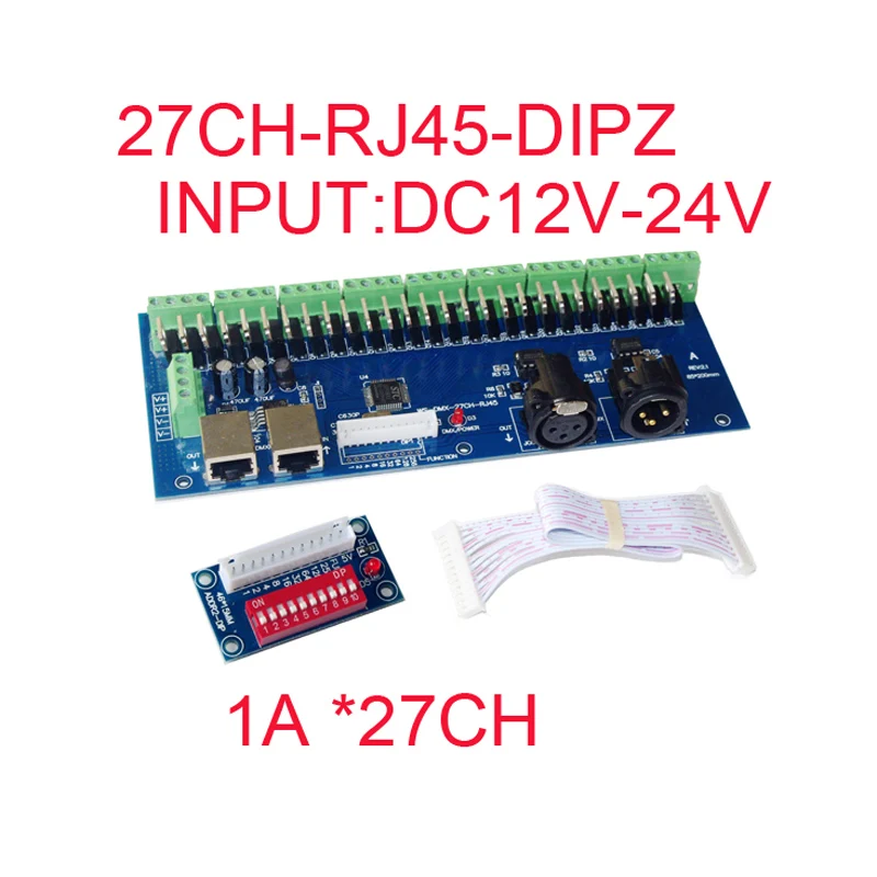 DMX512 с контроллером декодера RJ45 27CH общий анод постоянного напряжения для