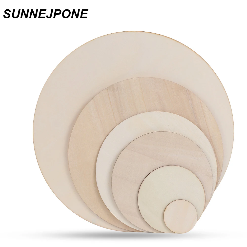 

3/5/10Pcs Unfinished Round Wood Slices Wood Circles Blank Plaque Christmas Easter Graffiti Painting Wood Chips Hanging Tags