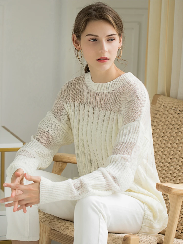 Colorfaith Women Sweater Dresses Pullover 2019 Autumn Winter Korean Style Fashionable patchwork Transparent Elegant Casual SW412 | Женская
