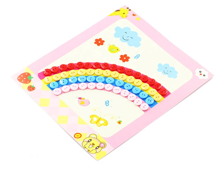 

5Pcs/set Children DIY Button Stickers Handmade Button Painting Drawing Craft Kits Kids Early Educational Toy