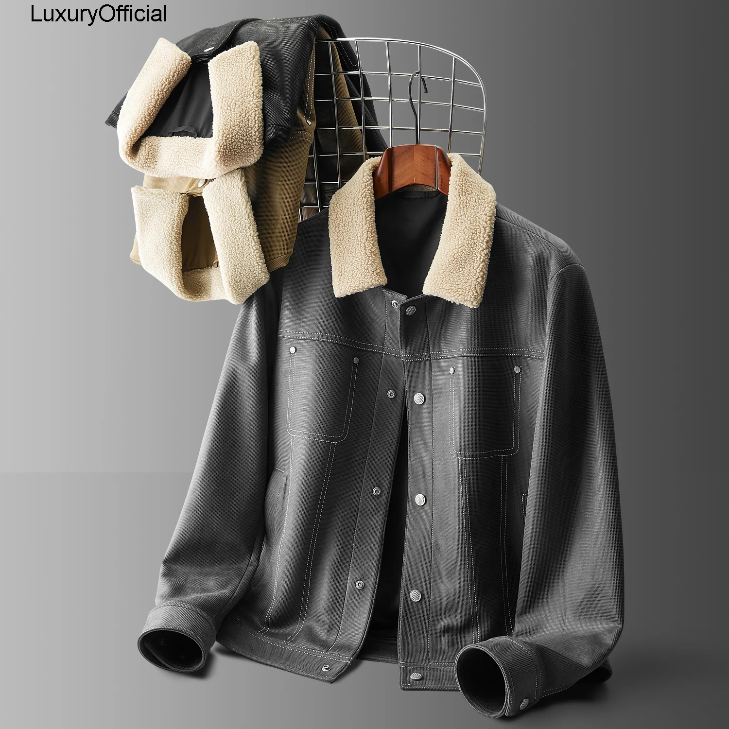 

Рекомендуемая Высококачественная замшевая теплая фланелевая деловая куртка из ягненка осень-зима мужское модное облегающее пальто