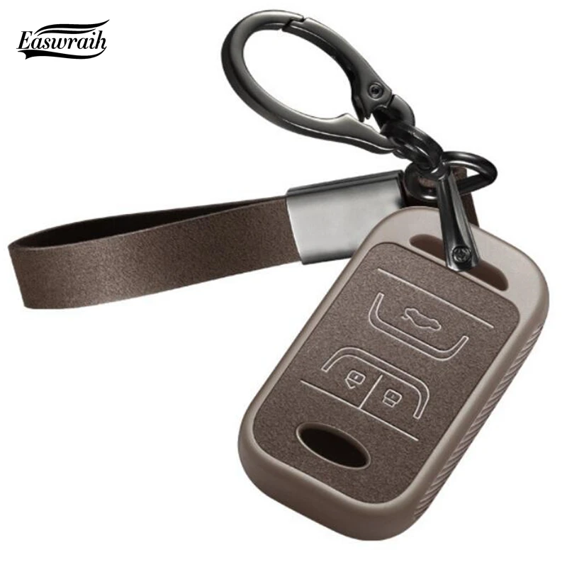 

Кожаный чехол для автомобильного ключа для Chery Tiggo 8 5 ARRIZO 7 Tiggo 3 E3 E5 5X ARRIZO 3 7, держатель для ключей, аксессуары