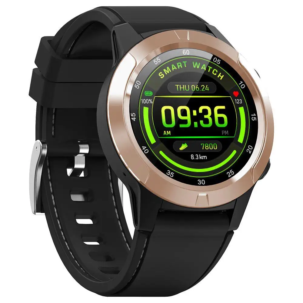 gold Makibes M4 умные часы для мужчин компас gps Smartwatch многоязычные IP67 водонепроницаемый монитор сердечного ритма часы напоминание о вызове сообщения - Цвет: gold