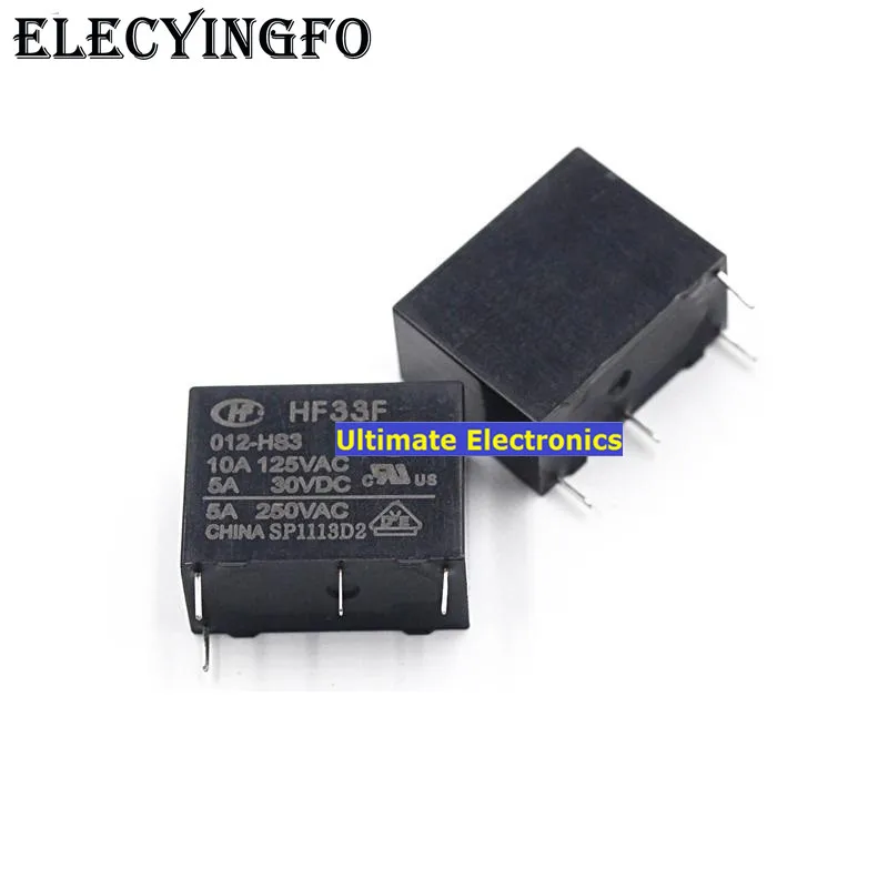 

10pcs HF33F-012-HS3 JZC-33F-012-HS3 A group of normally open 4 feet 5A 250VAC Relays