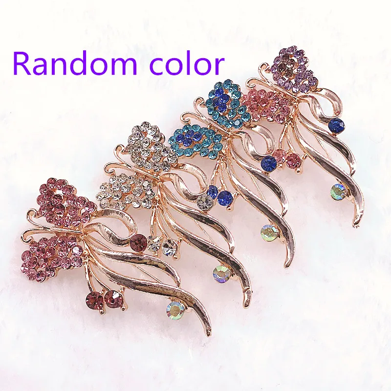 Женская позолоченная брошь в форме цветка свадебный букет стразы бижутерия