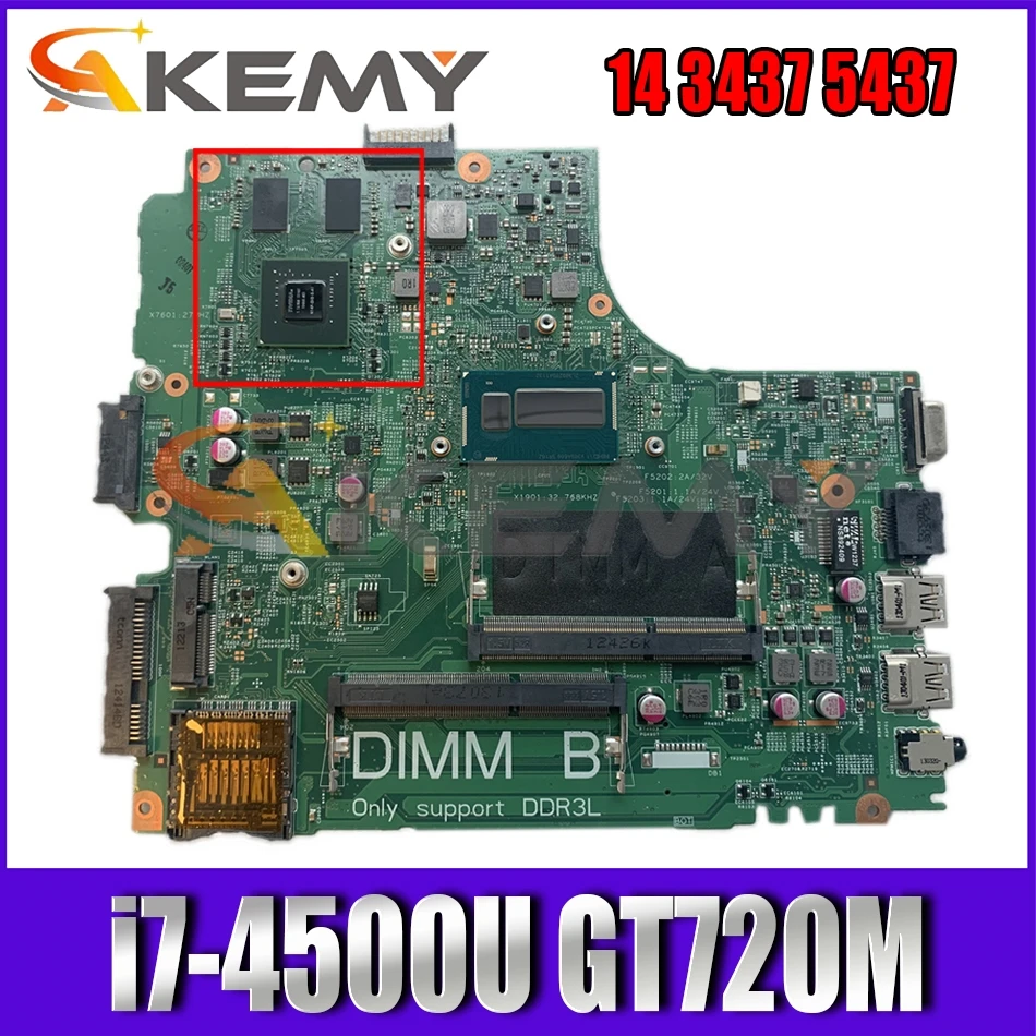 

CN-0PFWVF 0PFWVF For DELL Inspiron 14R 3437 5437 Laptop motherboard VF0MH 12314-1 MB With i7-4500U GT720M 100% Fully Tested