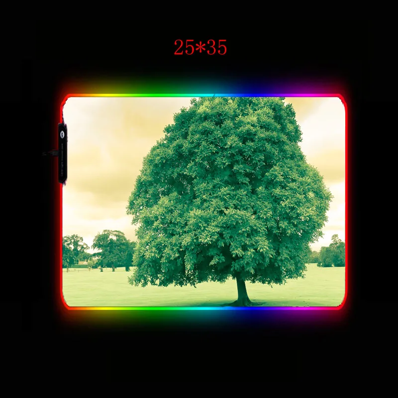 MRGBEST коврик для мыши с крутым деревом игровой большой RGB компьютерный геймерская