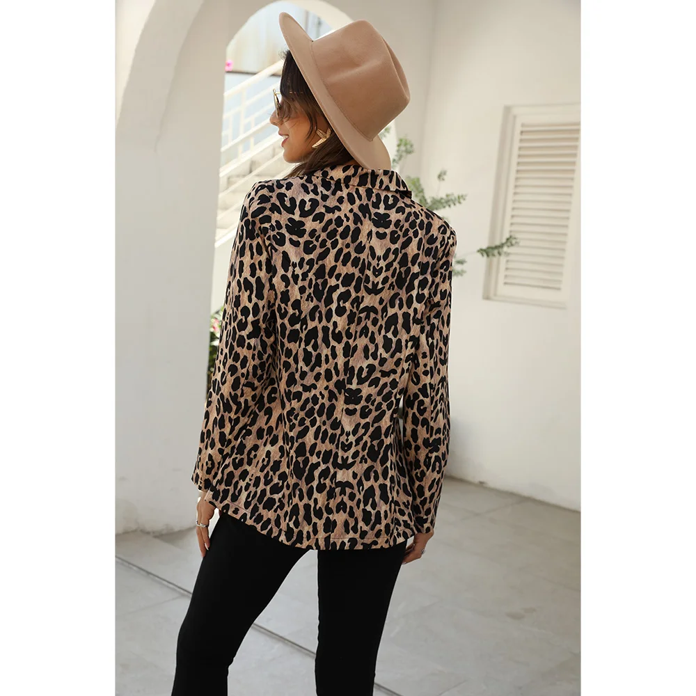 

Women's Leopard Printed Jackets Coats Casual Business Suit Slim Fit Cardigan Sexy Fashion Lady Office Female Streetwear Autumn