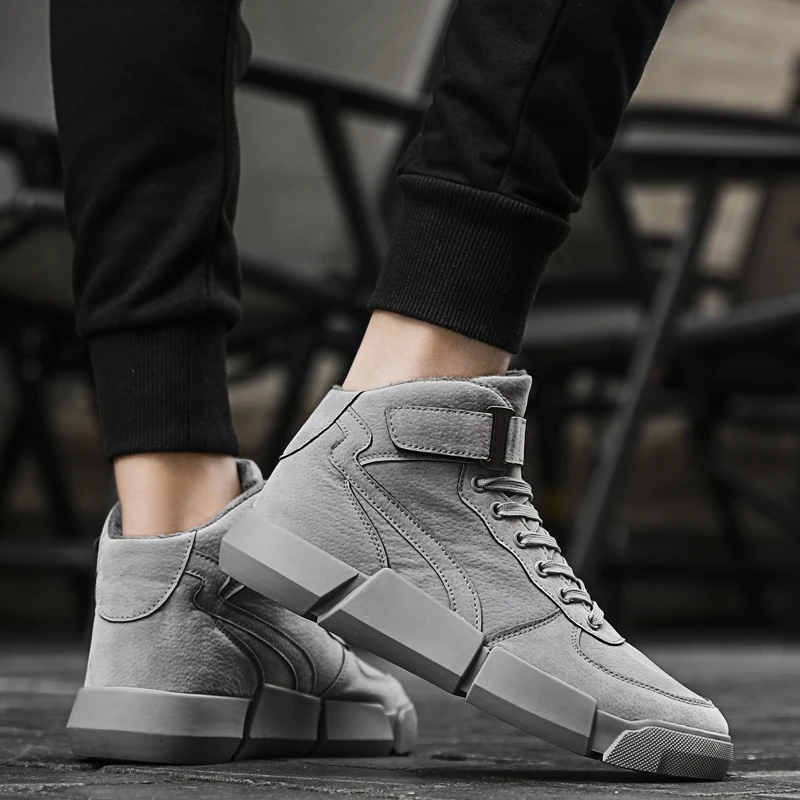 

2020 Men Shoes Krasovki Brand Men's Casual Shoes Fashion Flock Man Sneakers Chaussure Homme Lace-up Outdoor Footwears with Fur