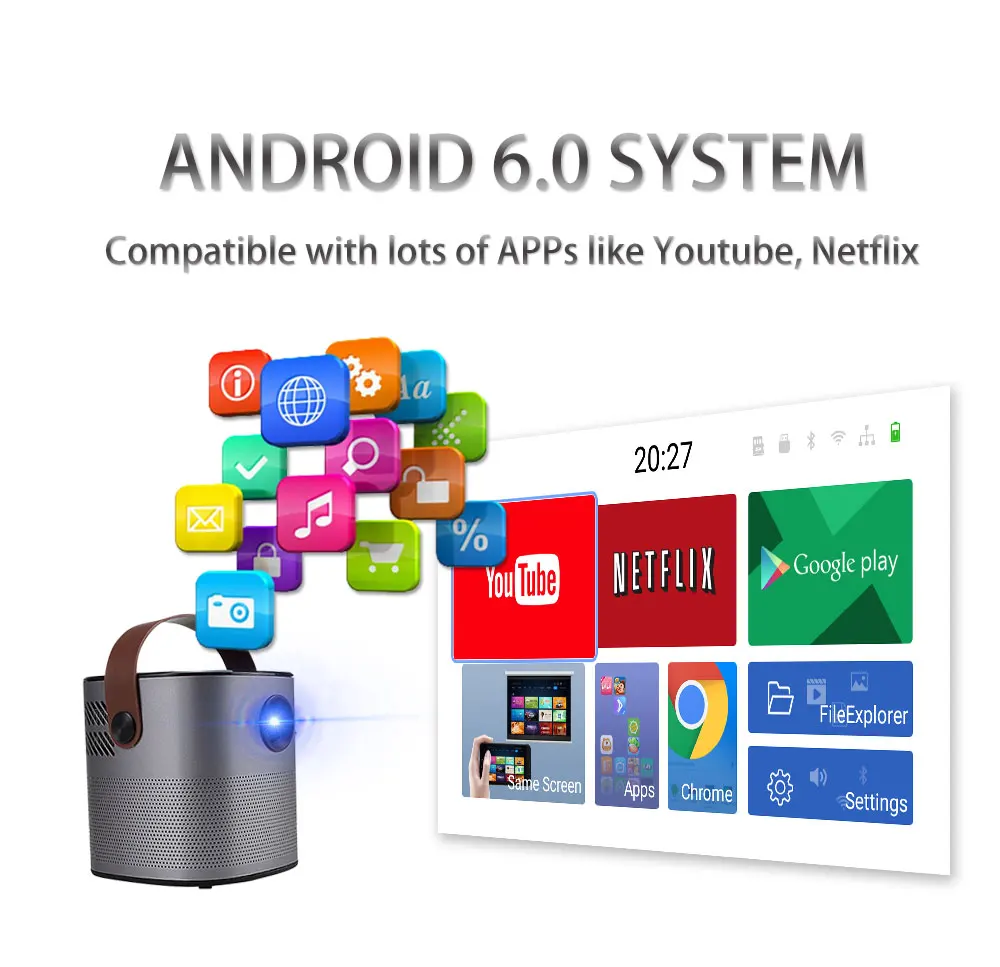 Портативный проектор Wejoy DL A3 Pocket с HIFI динамиком Andorid HDMI Type C LED Video Handy Тор для