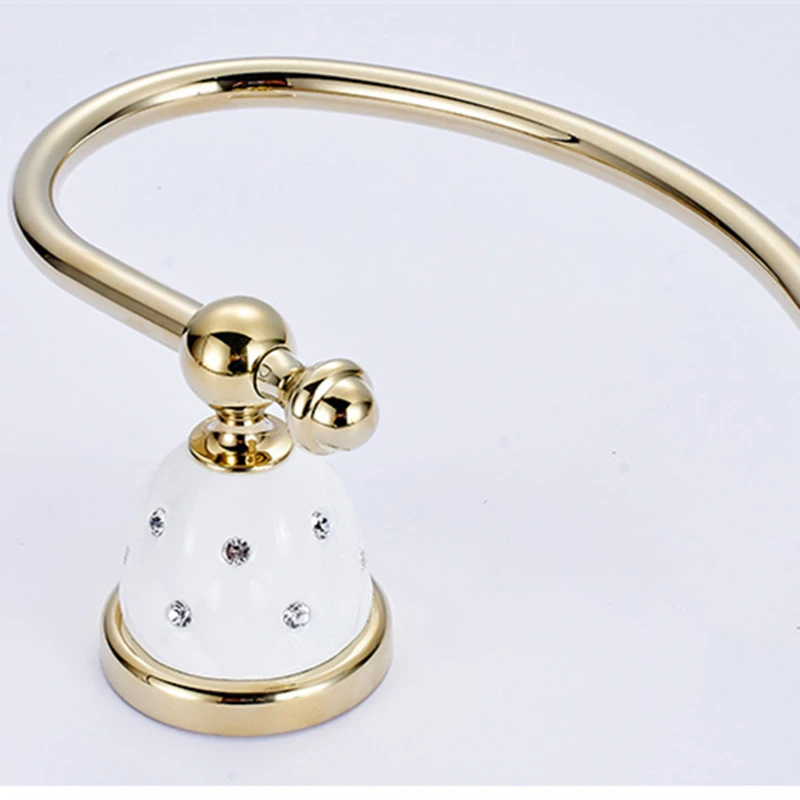 bath accessories set diamond inlaid bath towel rack gold bathroom shelf luxury towel holder metal bathroom hardware set free global shipping