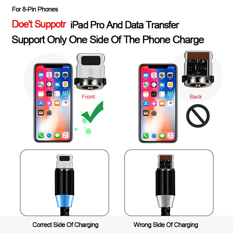 Круглый Магнитный кабель штекер 8 Pin Type C Micro USB штекеры для быстрой зарядки
