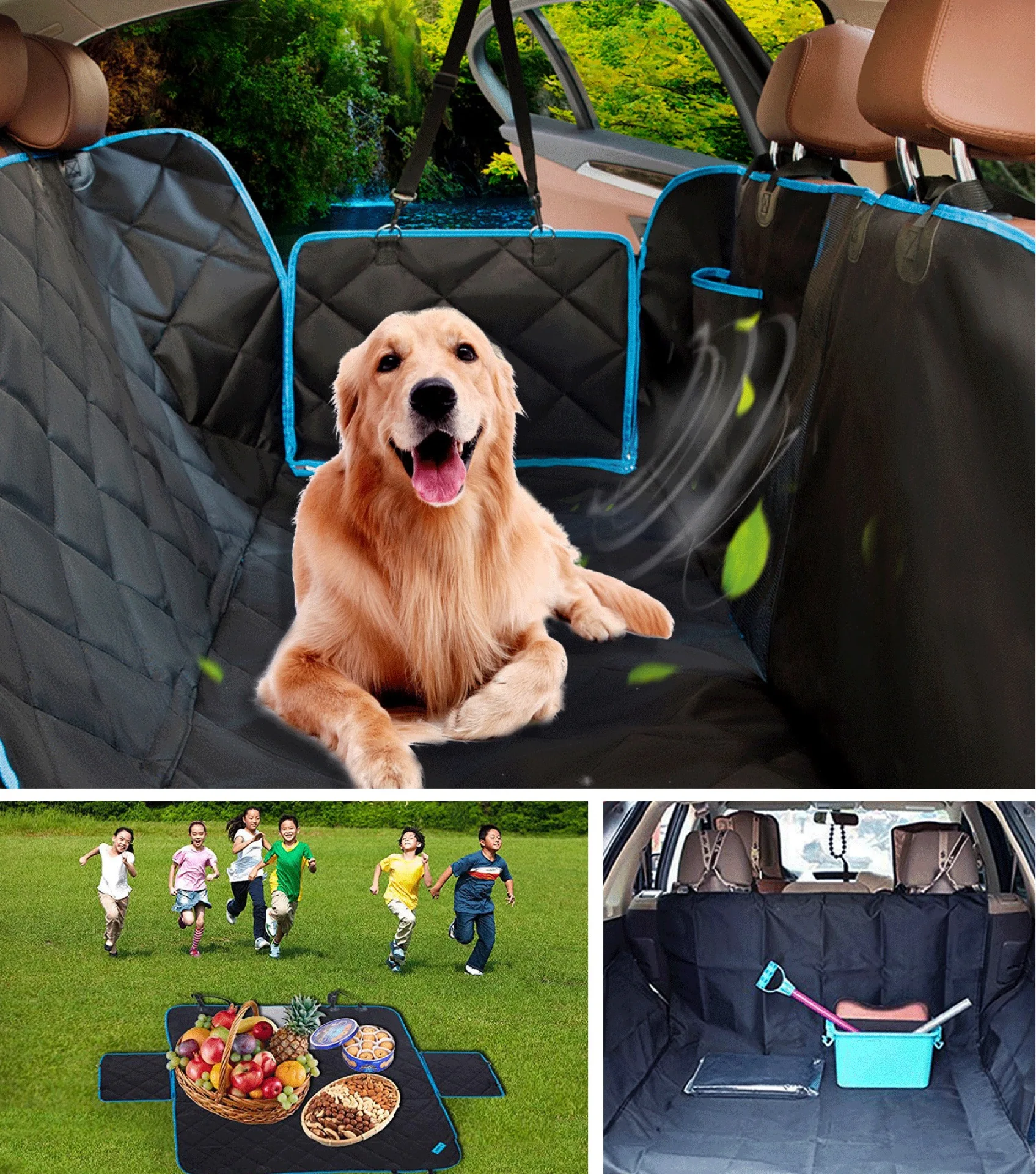 

Dog Carriers Waterproof Rear Back Pet Dog Car Seat Cover Mats Hammock Protector with Safety Belt Car Seat Cover Pet Mat